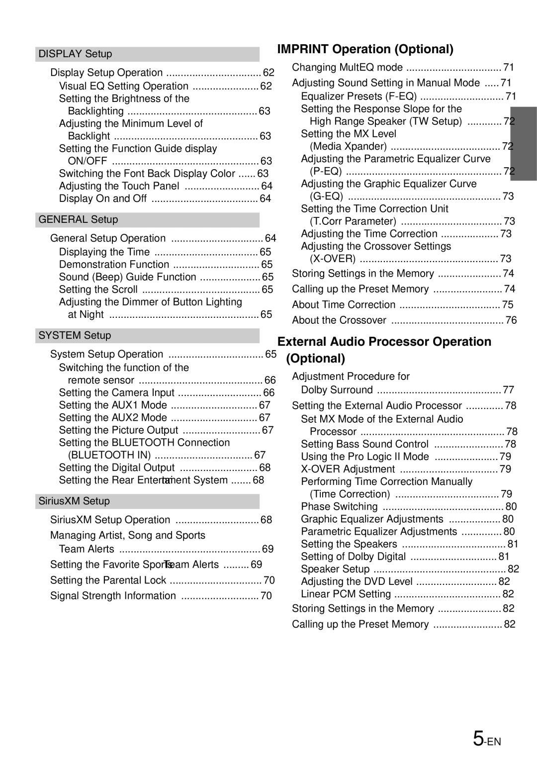 Alpine INA-W910 owner manual Imprint Operation Optional 