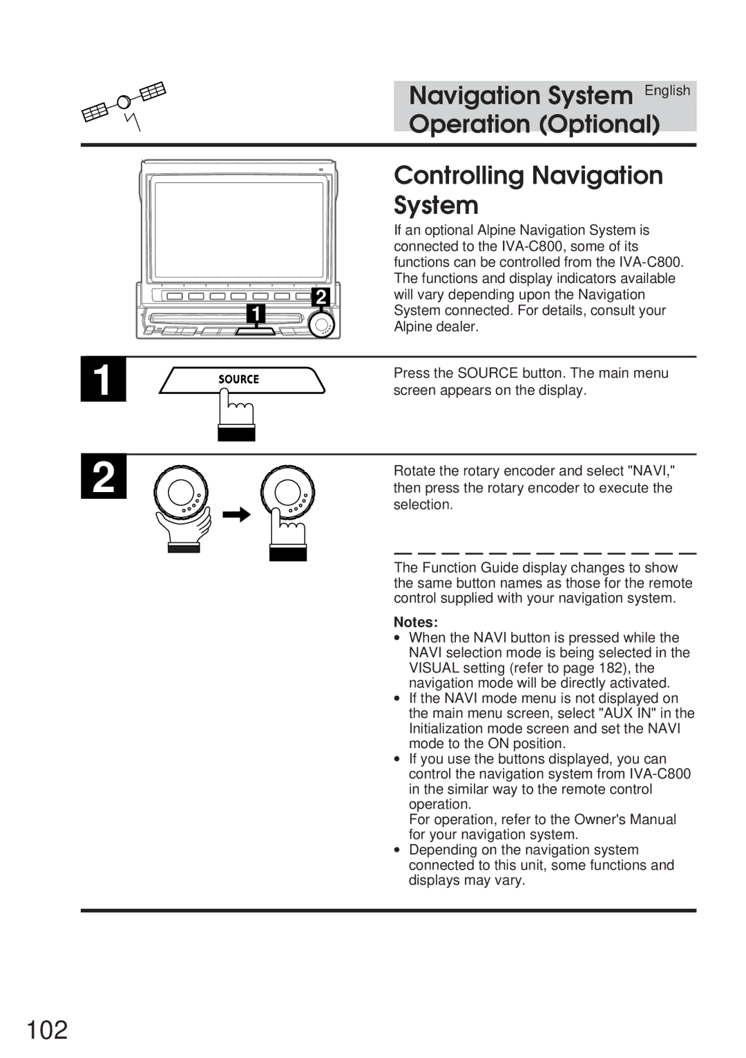 Alpine IVA-C800 owner manual 102 