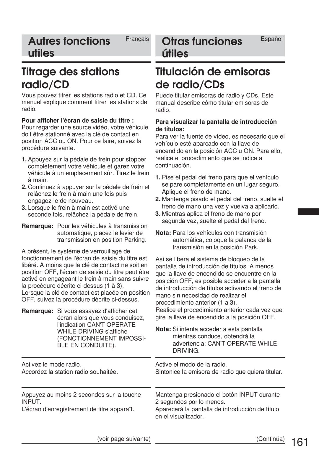 Alpine IVA-C800 owner manual Utiles Útiles Titrage des stations radio/CD, Titulación de emisoras de radio/CDs 