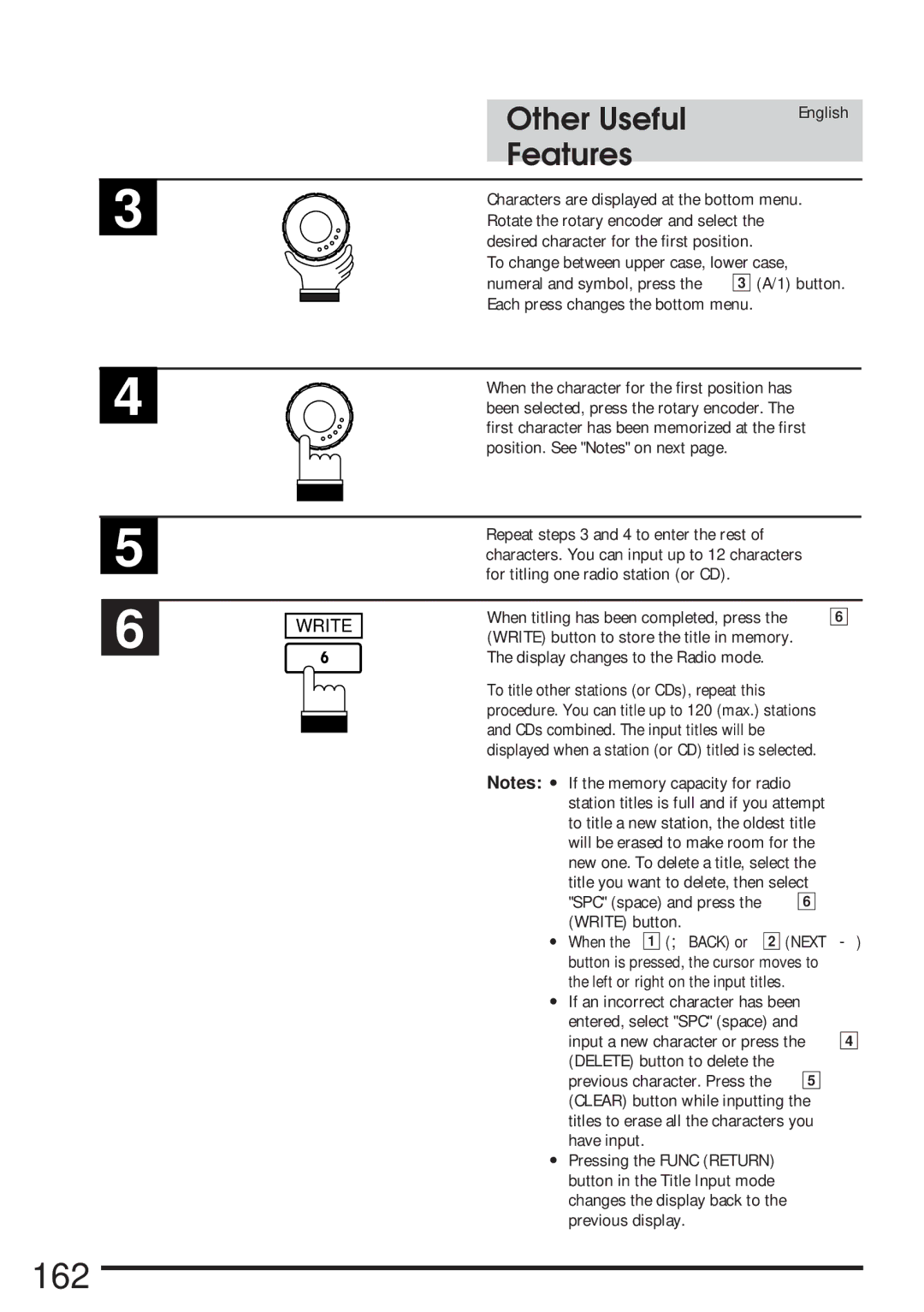 Alpine IVA-C800 owner manual 162, Features, Write 