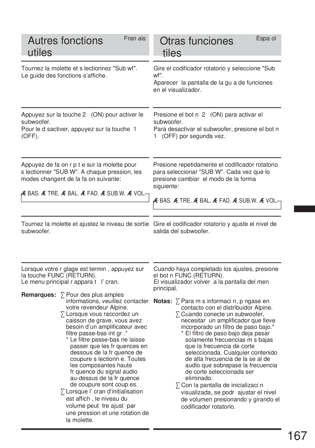 Alpine IVA-C800 owner manual 167, Utiles Útiles 