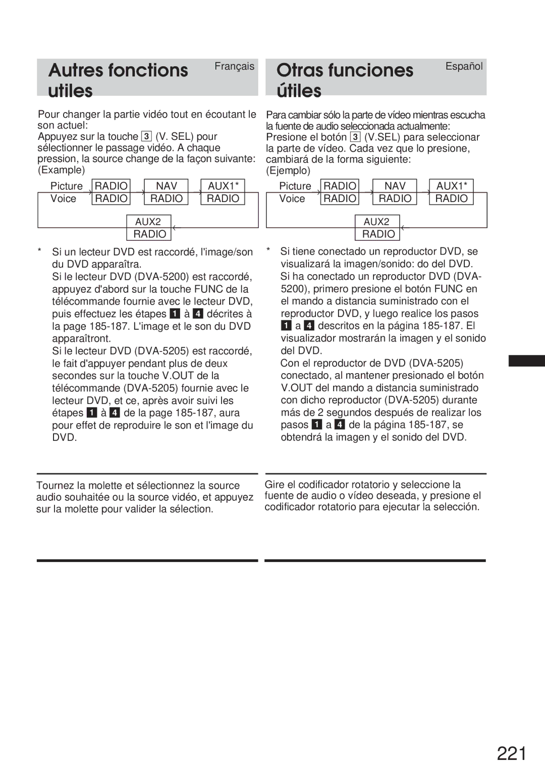 Alpine IVA-C800 owner manual 221, Utiles Útiles 