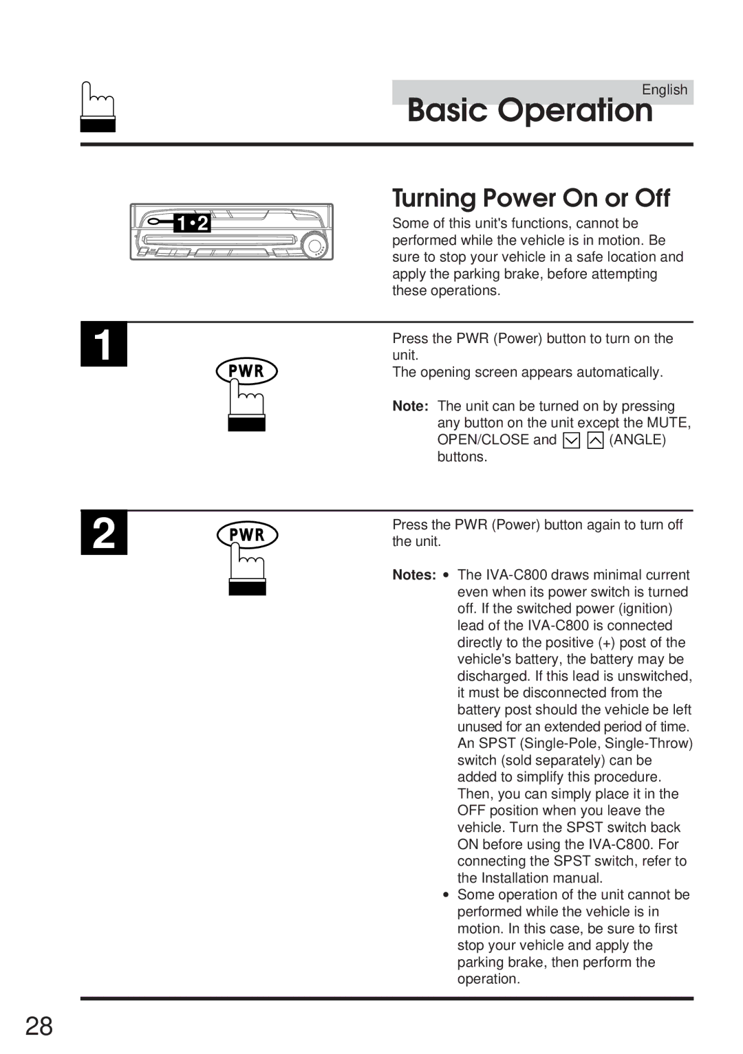 Alpine IVA-C800 owner manual Turning Power On or Off, Some of this units functions, cannot be 