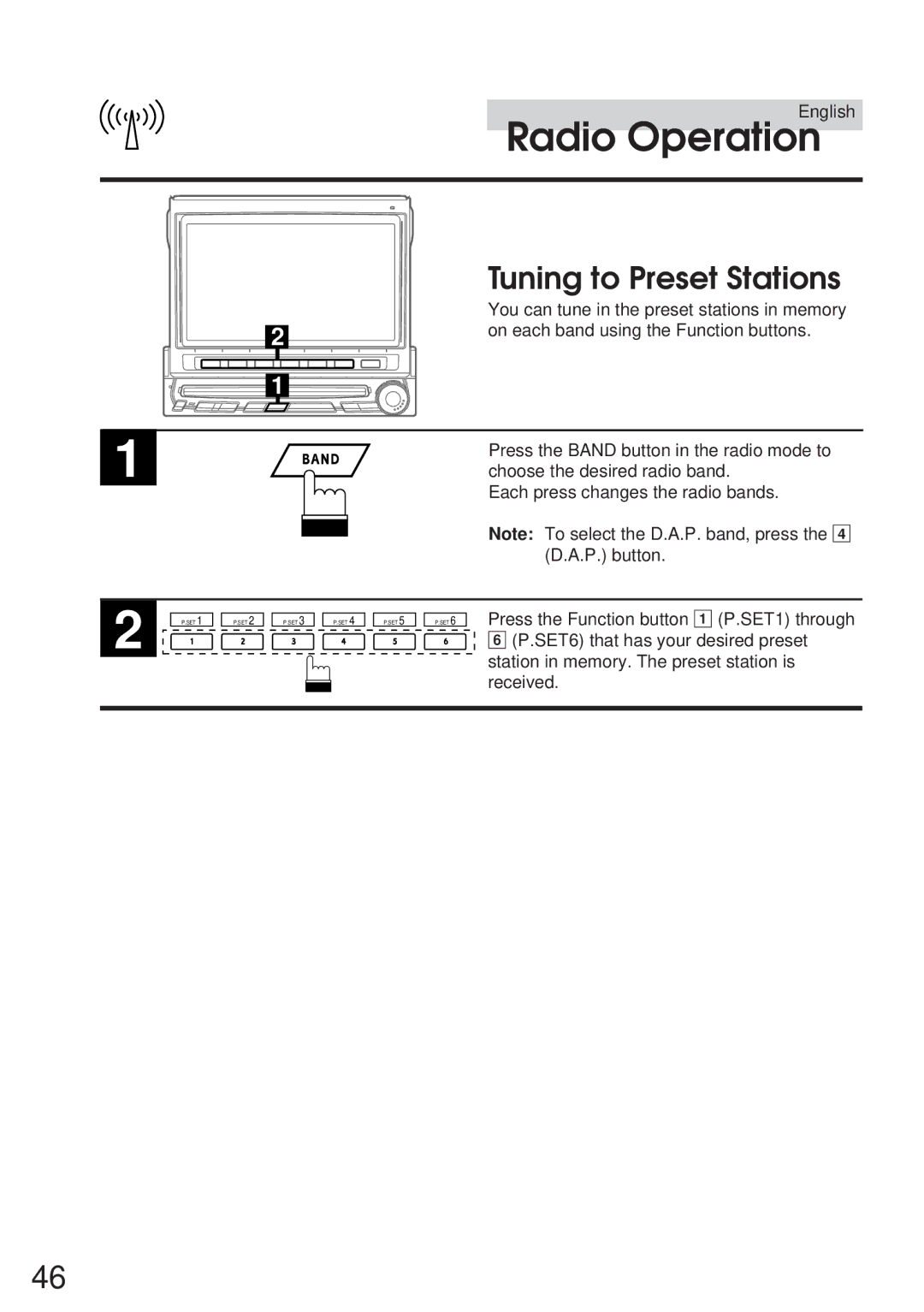 Alpine IVA-C800 owner manual Tuning to Preset Stations 