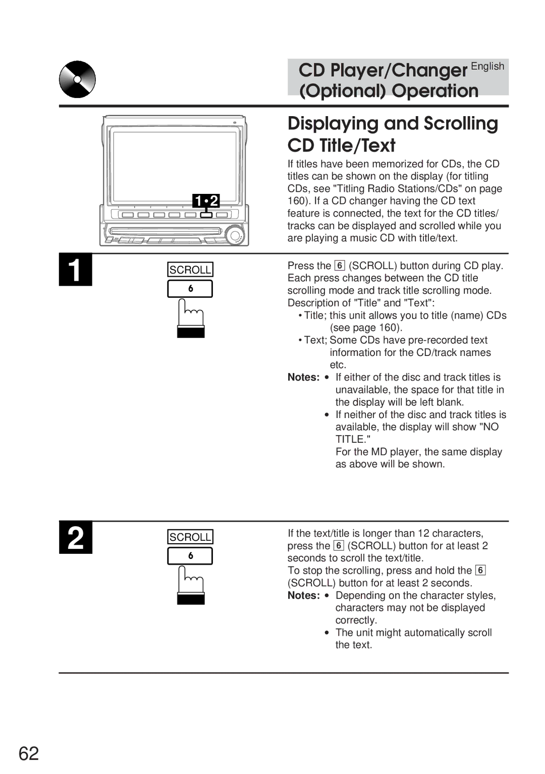 Alpine IVA-C800 owner manual Scroll 