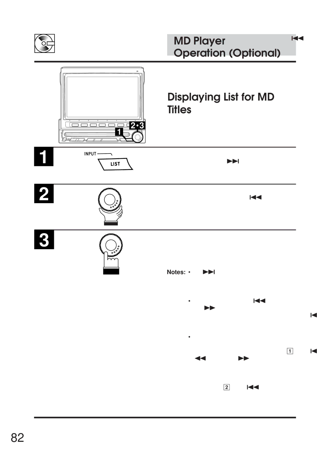 Alpine IVA-C800 owner manual Displaying List for MD Titles 