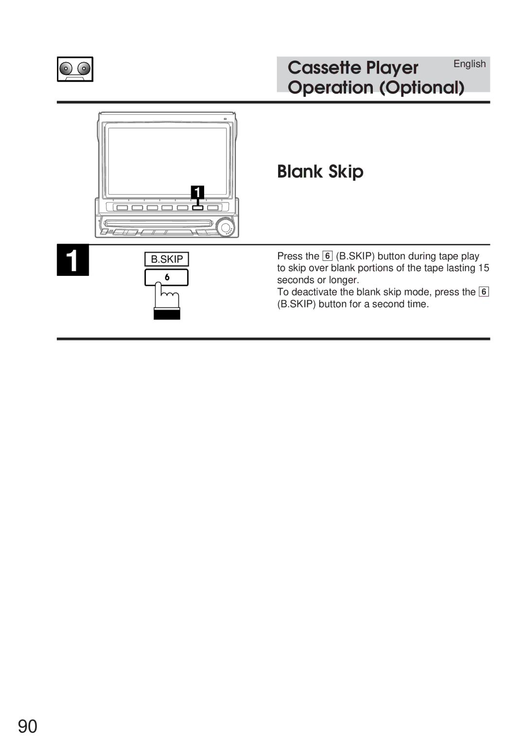 Alpine IVA-C800 owner manual Blank Skip 