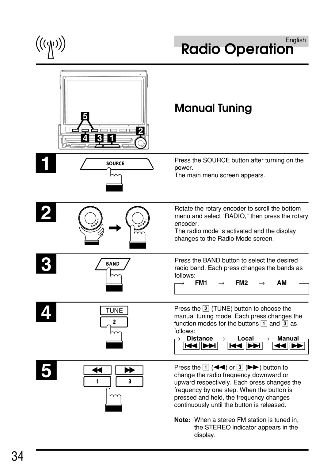 Alpine IVA-C800E owner manual Manual Tuning, Tune, Distance Local Manual 