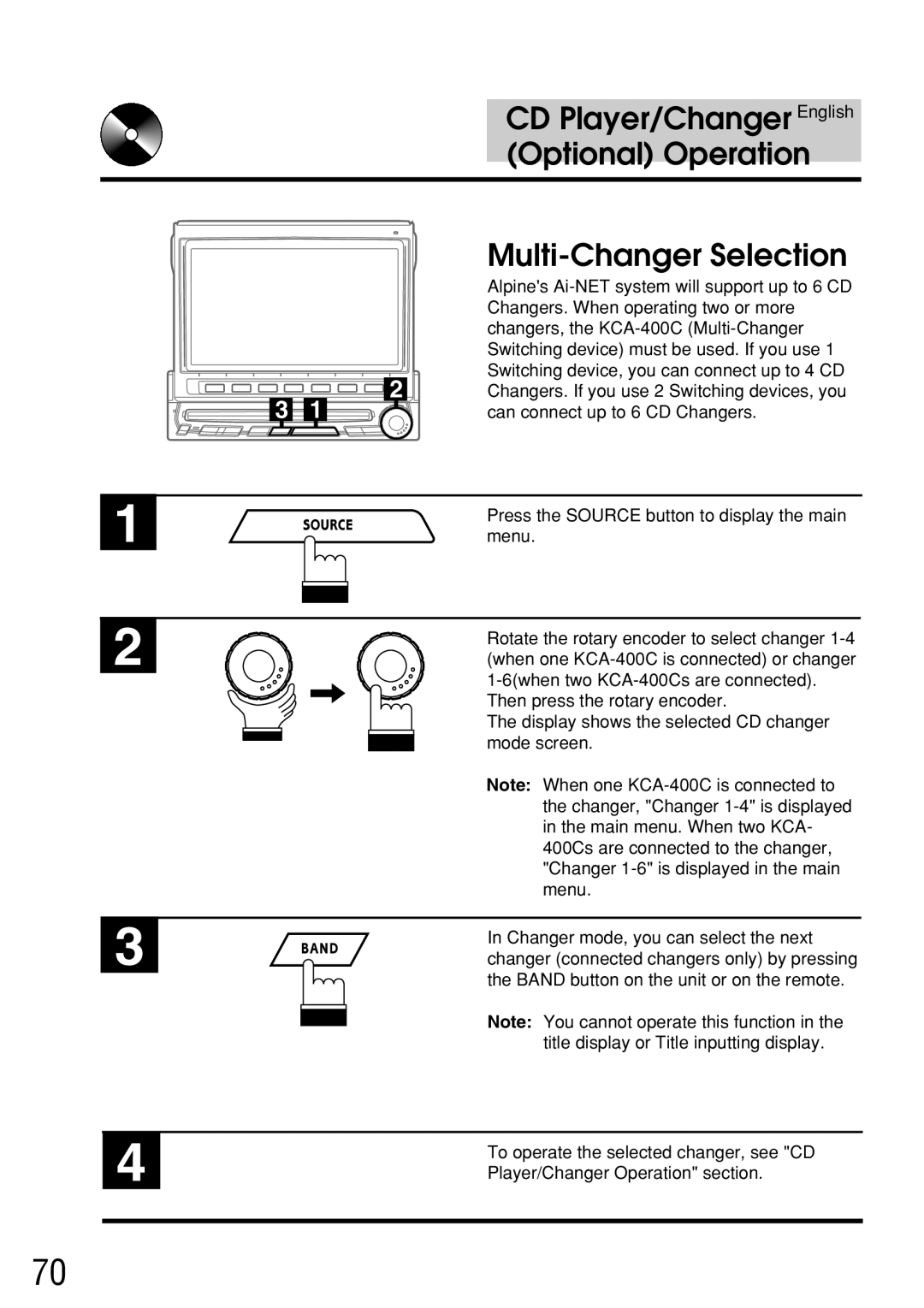 Alpine IVA-C800E owner manual Changers. When operating two or more 