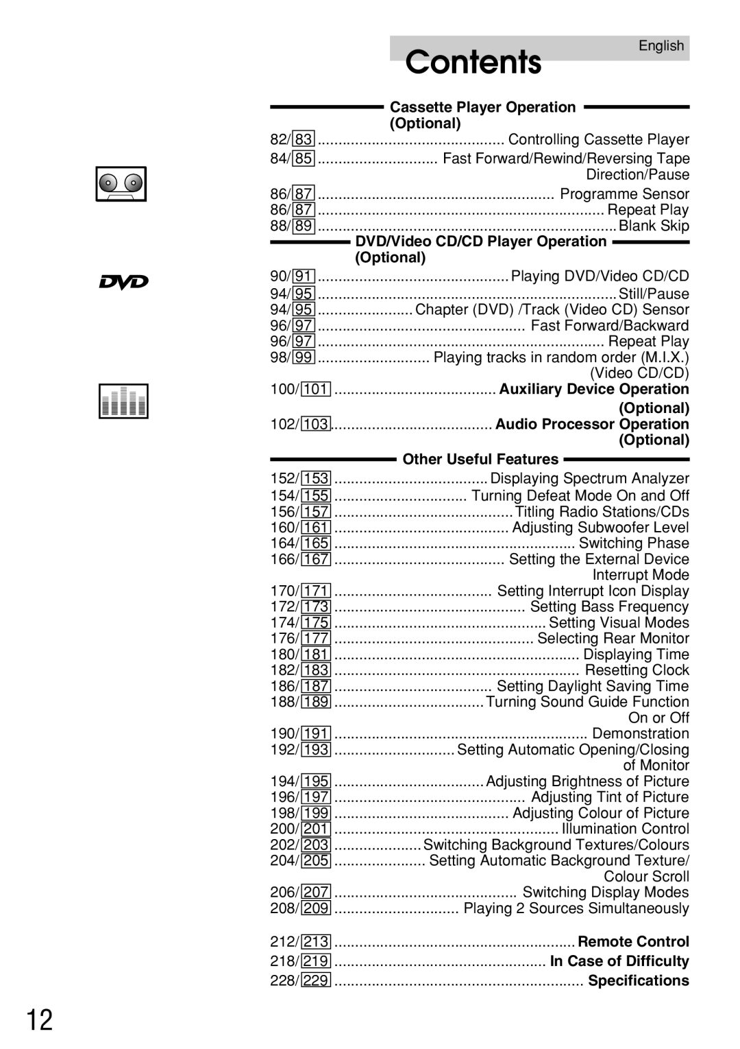 Alpine IVA-C800E DVD/Video CD/CD Player Operation, Auxiliary Device Operation, Other Useful Features Optional 