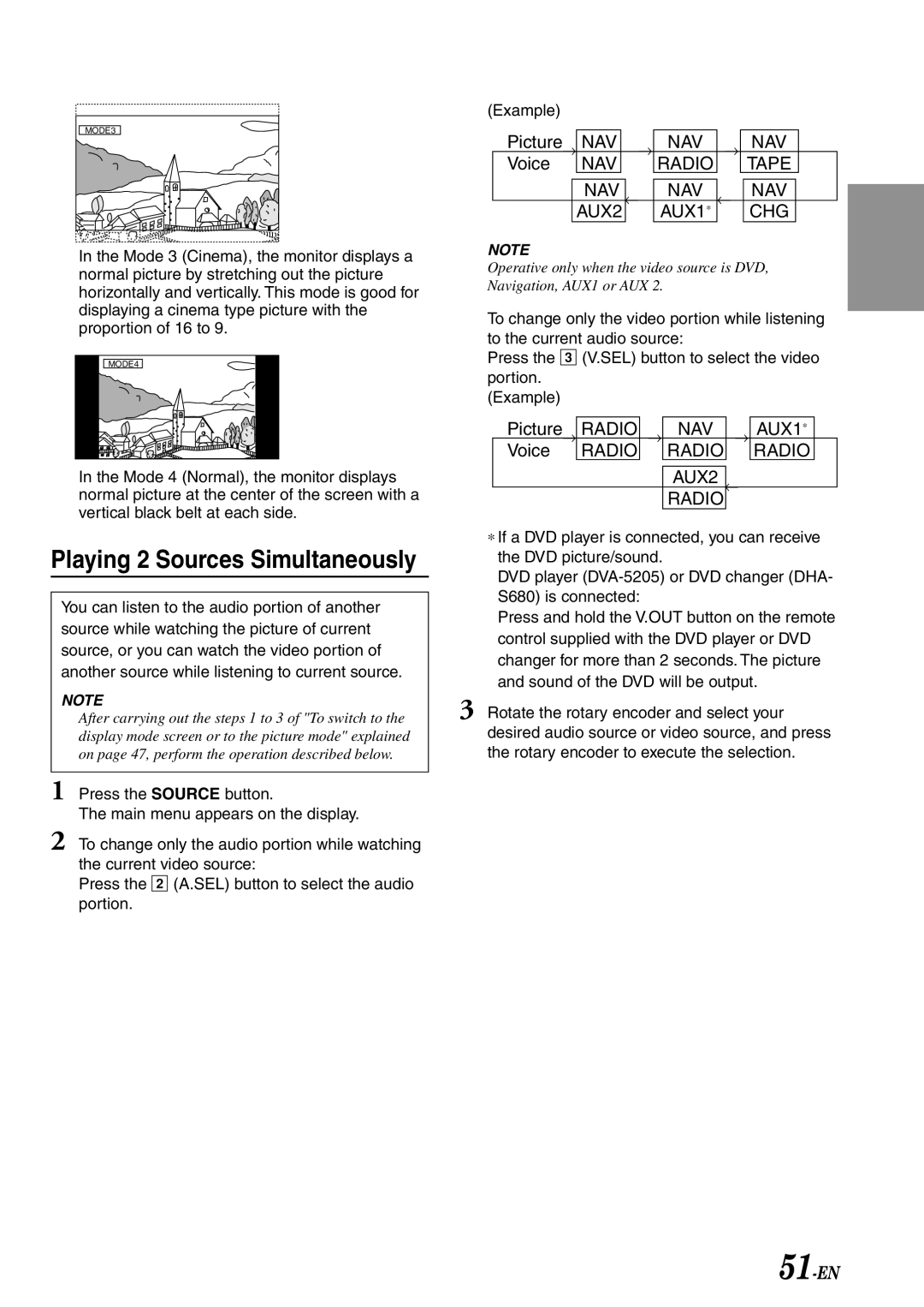 Alpine IVA-C801 owner manual Playing 2 Sources Simultaneously, 51-EN 