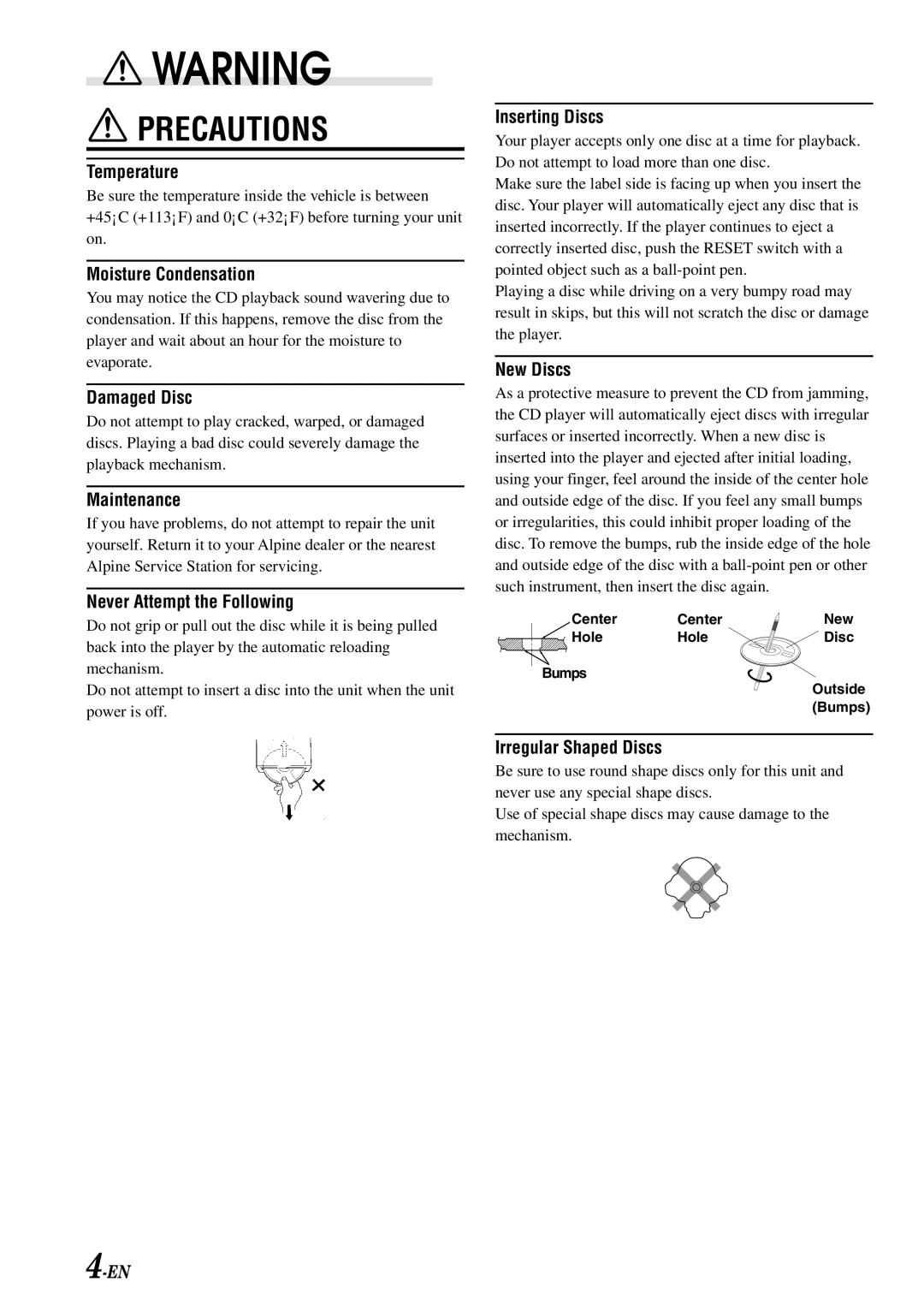 Alpine IVA-C801 owner manual Precautions 