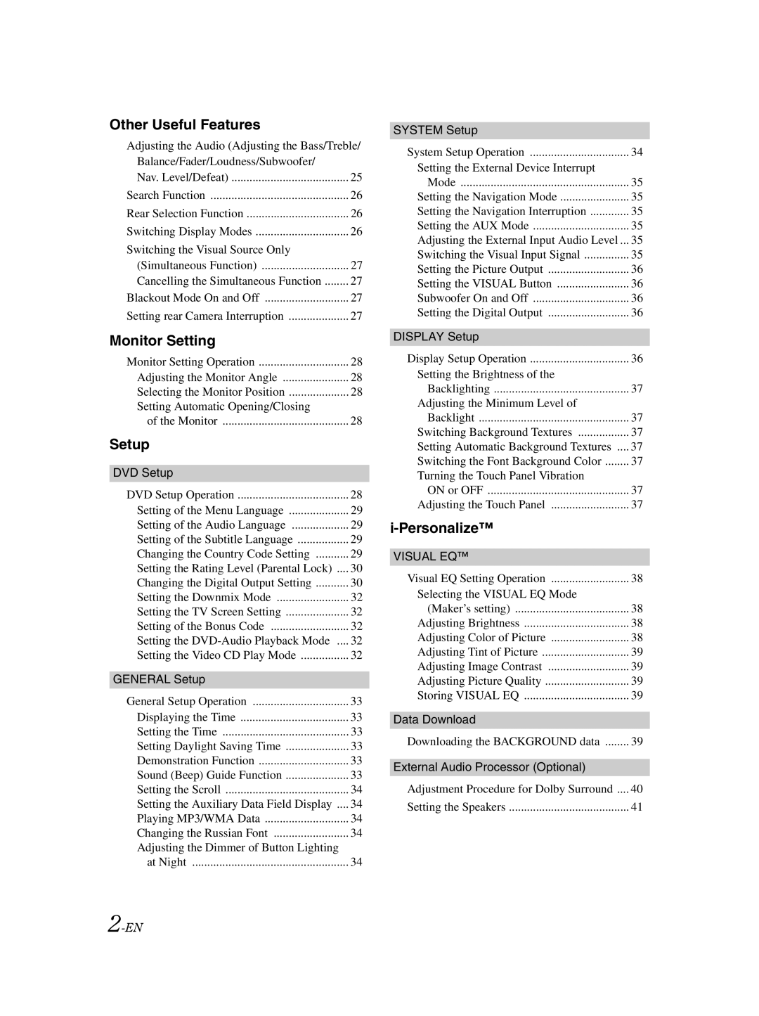 Alpine IVA-D100 owner manual Other Useful Features 