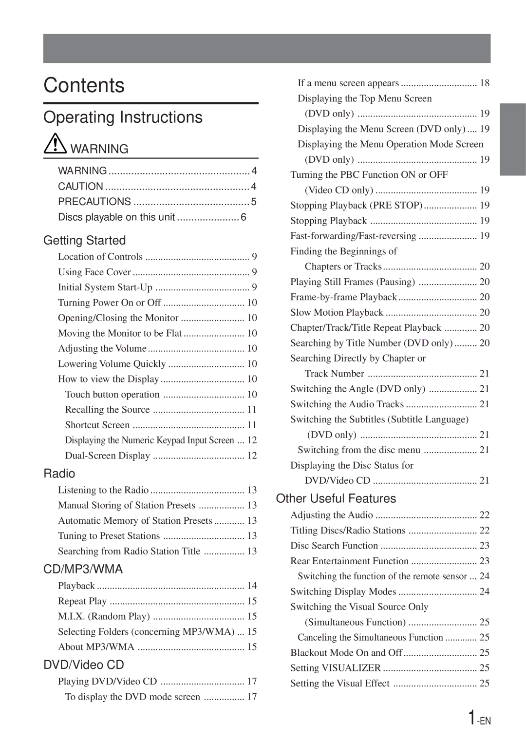 Alpine IVA-D300 owner manual Contents 