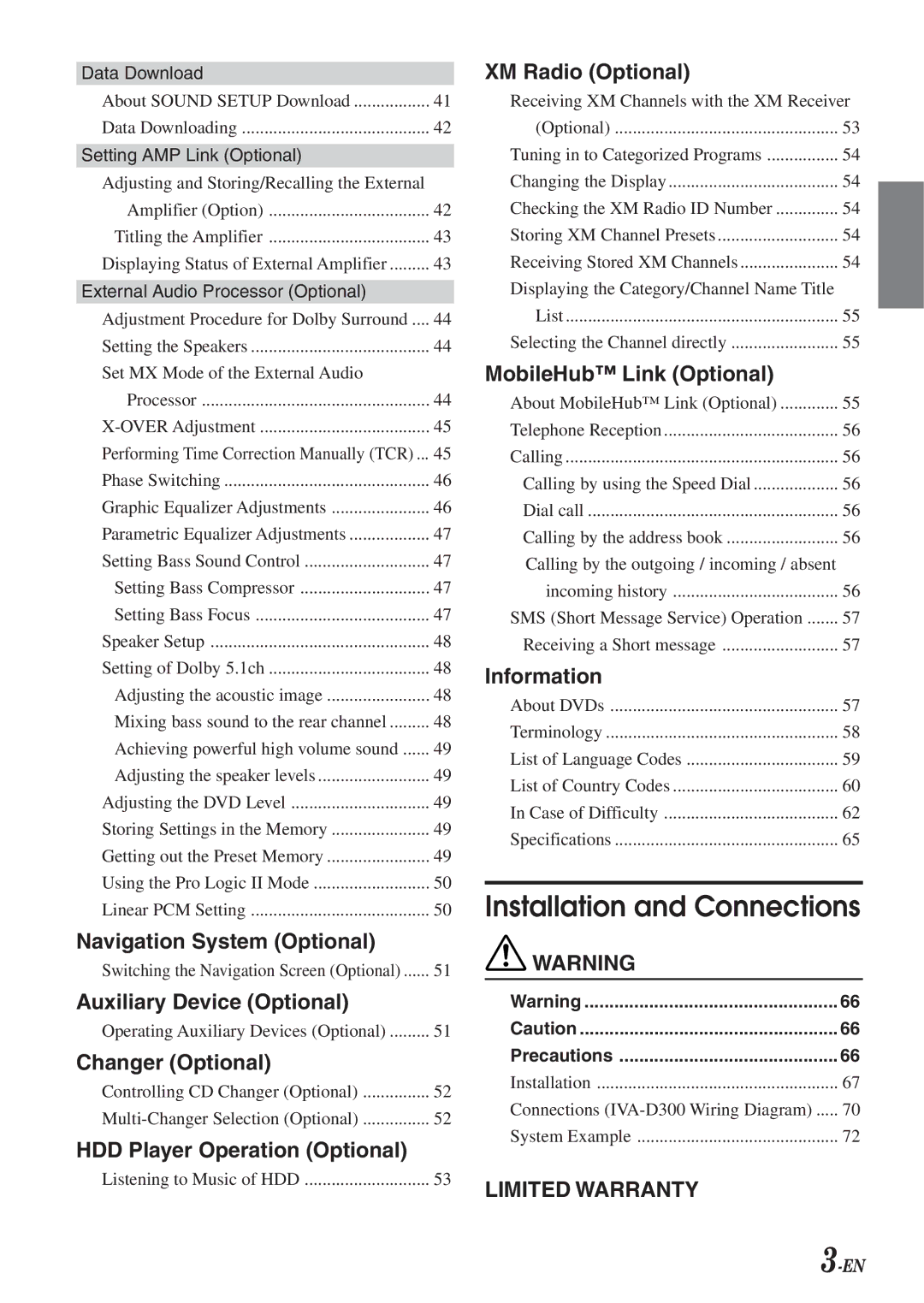 Alpine IVA-D300 owner manual Installation and Connections 