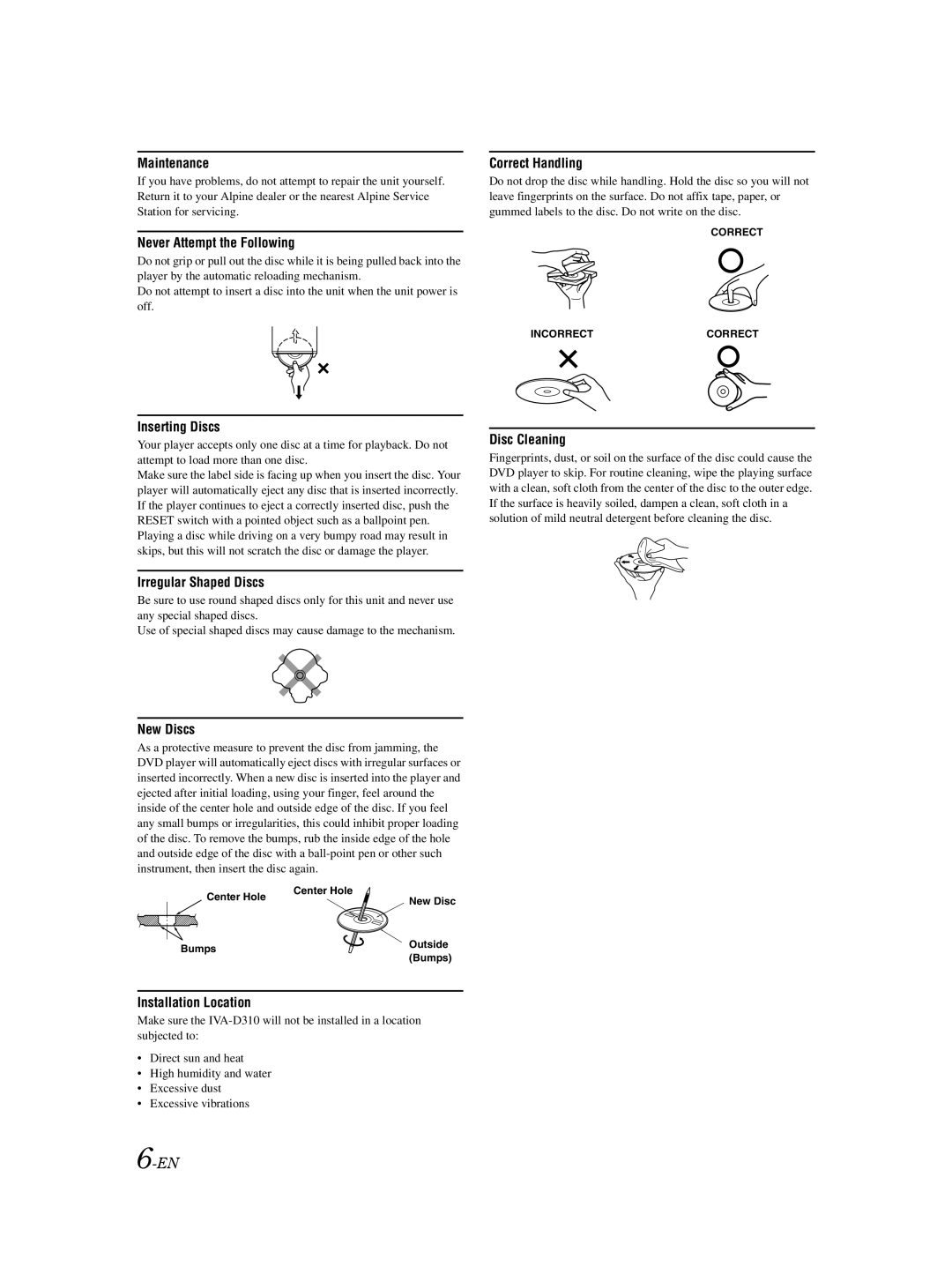 Alpine IVA-D310 owner manual Maintenance 