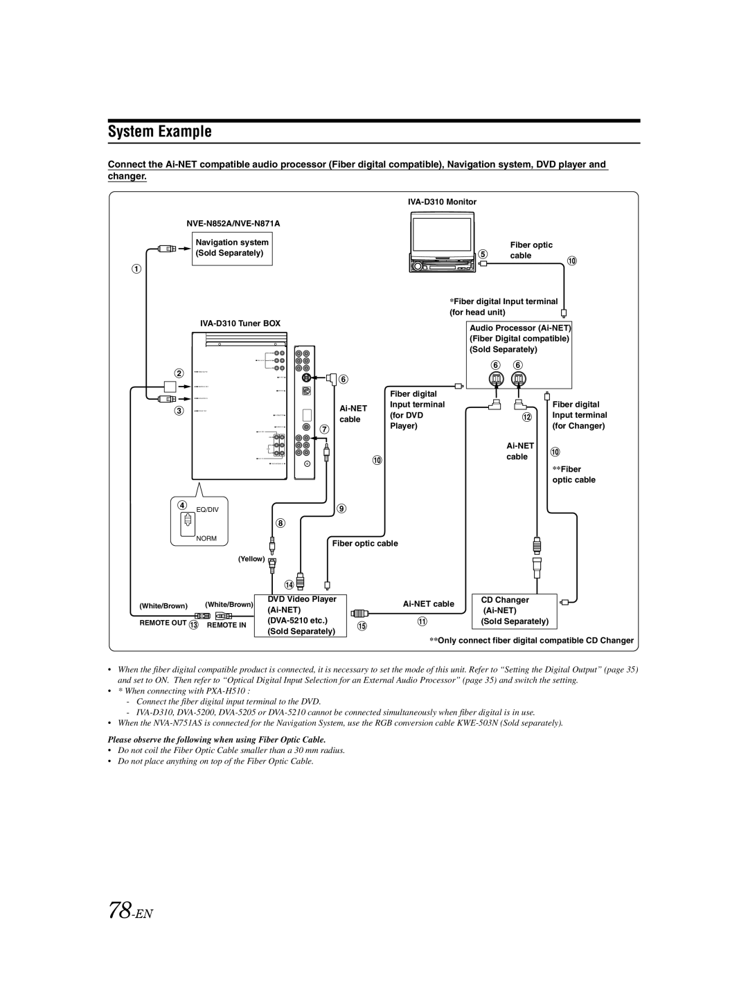 Alpine IVA-D310 owner manual System Example, 78-EN 