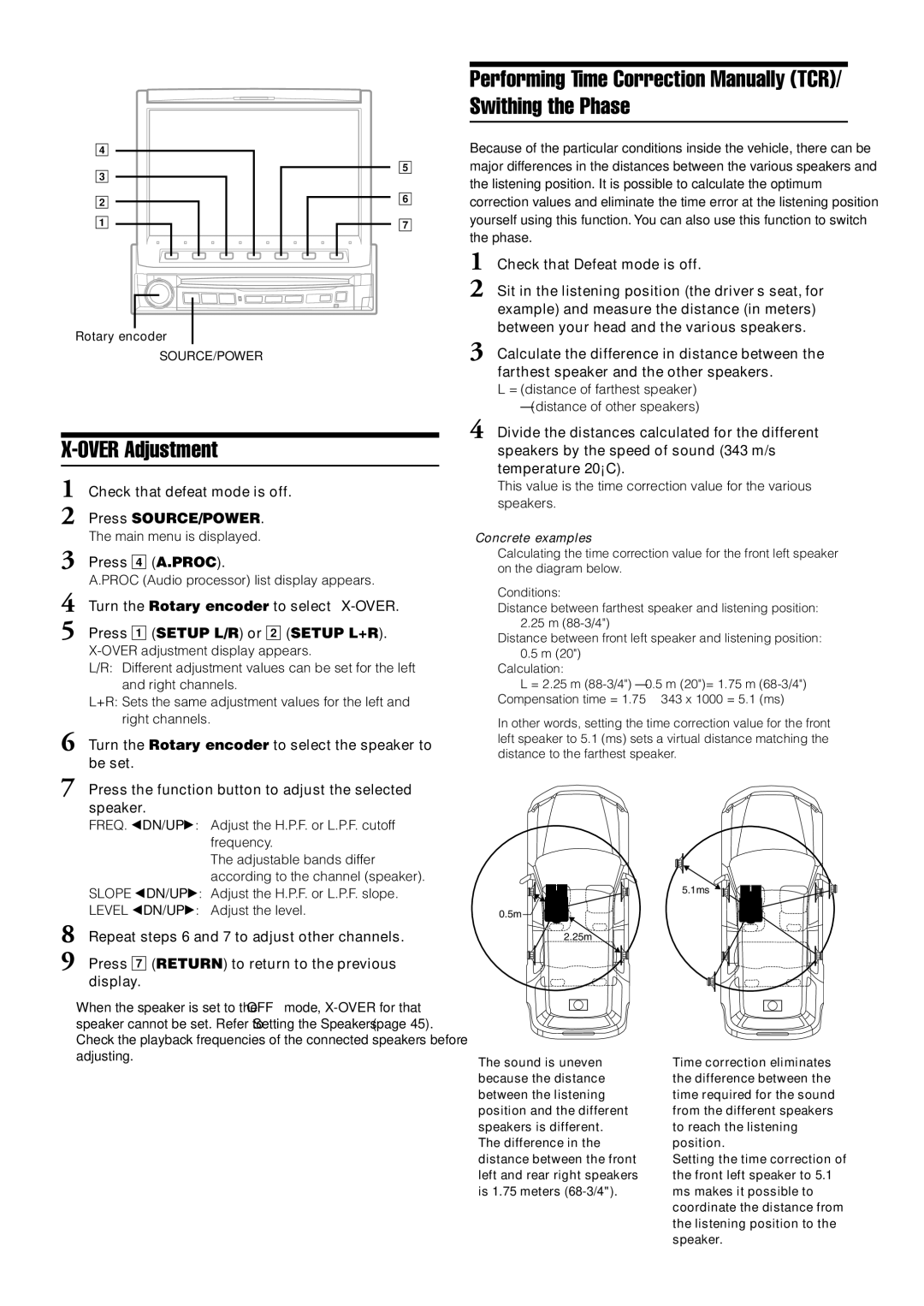 Alpine IVA-D900 owner manual Over Adjustment, Performing Time Correction Manually TCR/ Swithing the Phase, 46-EN 