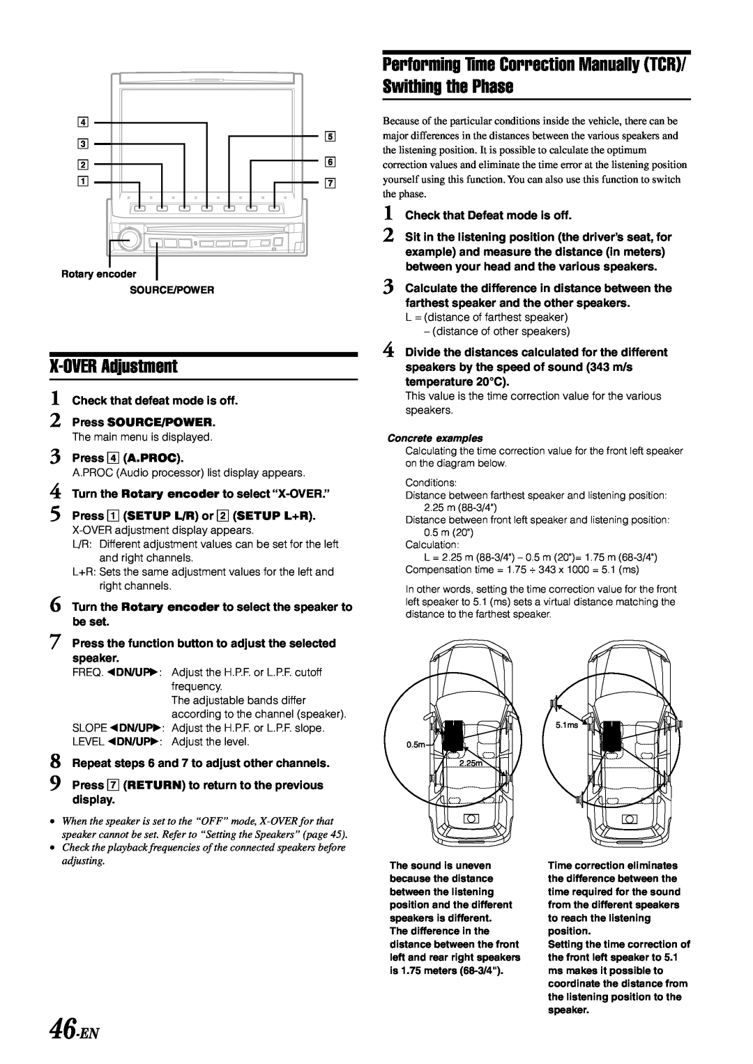 Alpine IVA-D900 owner manual X-OVERAdjustment, 46-EN 