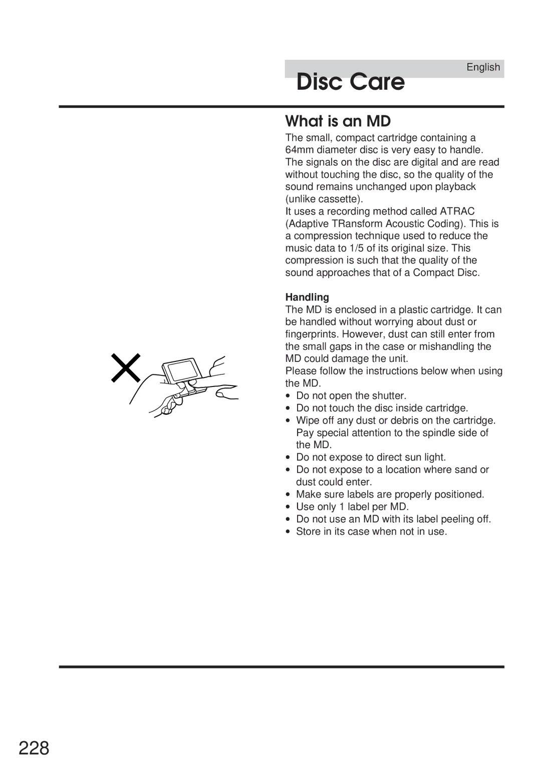 Alpine IVA-M700R, CVA-1005R owner manual 228, Handling 