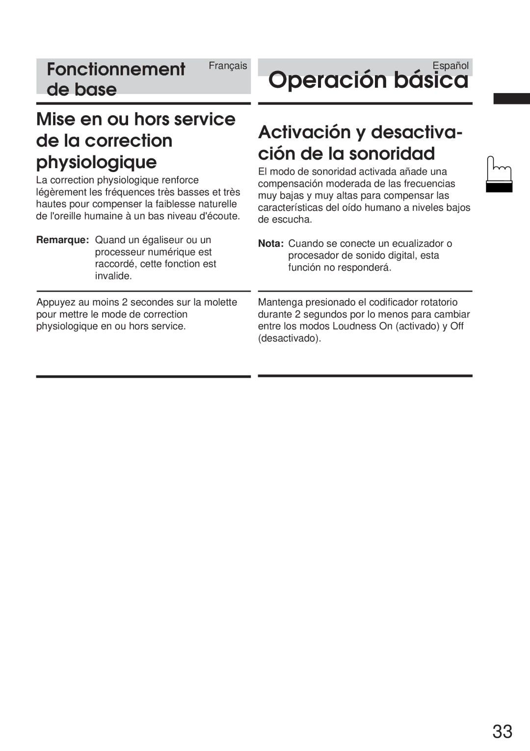 Alpine CVA-1005R, IVA-M700R owner manual Activación y desactiva- ción de la sonoridad 