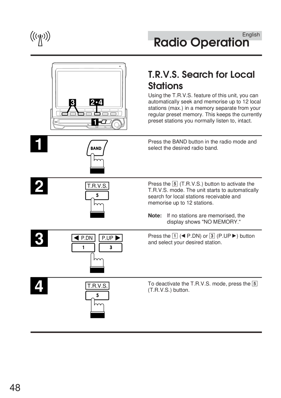 Alpine IVA-M700R, CVA-1005R owner manual V.S. Search for Local, Stations 