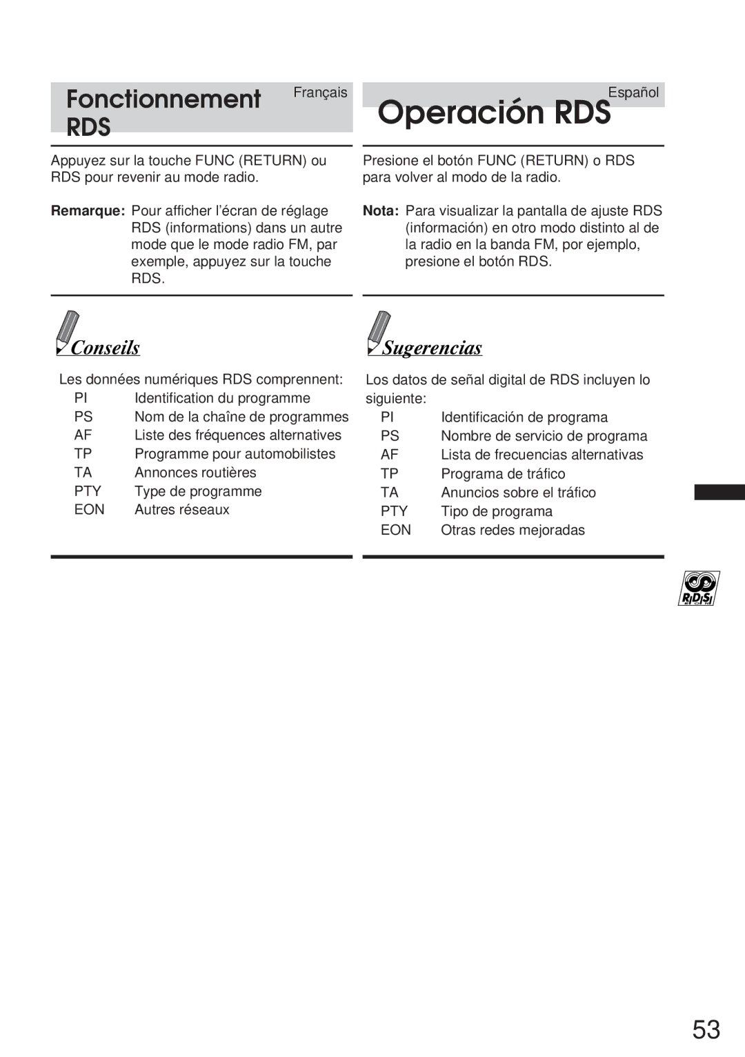 Alpine CVA-1005R, IVA-M700R owner manual Fonctionnement Français, Pty Eon 