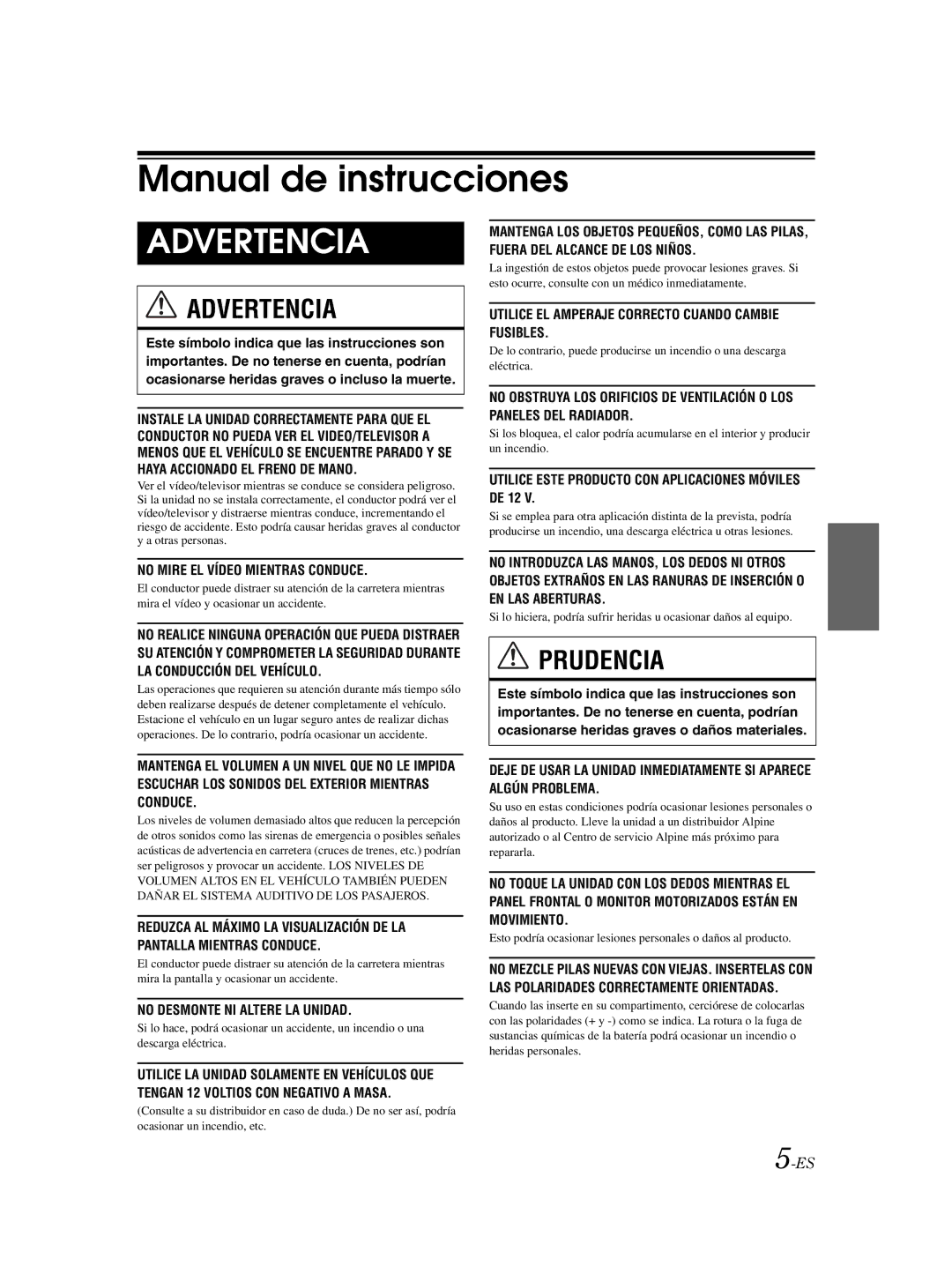 Alpine IVA-W203 owner manual Manual de instrucciones 