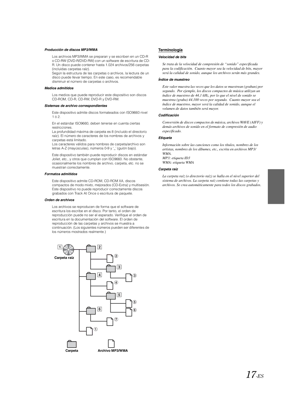 Alpine IVA-W203 owner manual 17-ES, Terminología 