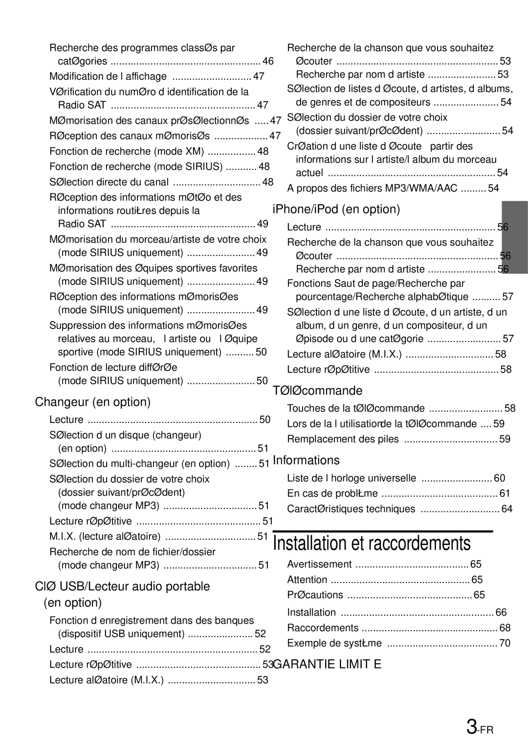 Alpine iXA-W407 owner manual Installation et raccordements 