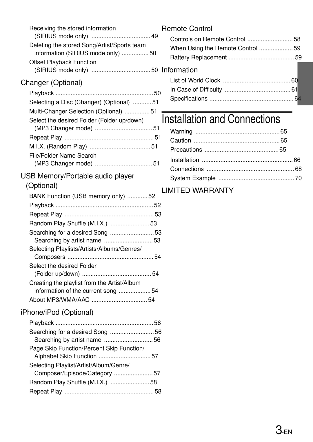 Alpine iXA-W407 owner manual Installation and Connections 