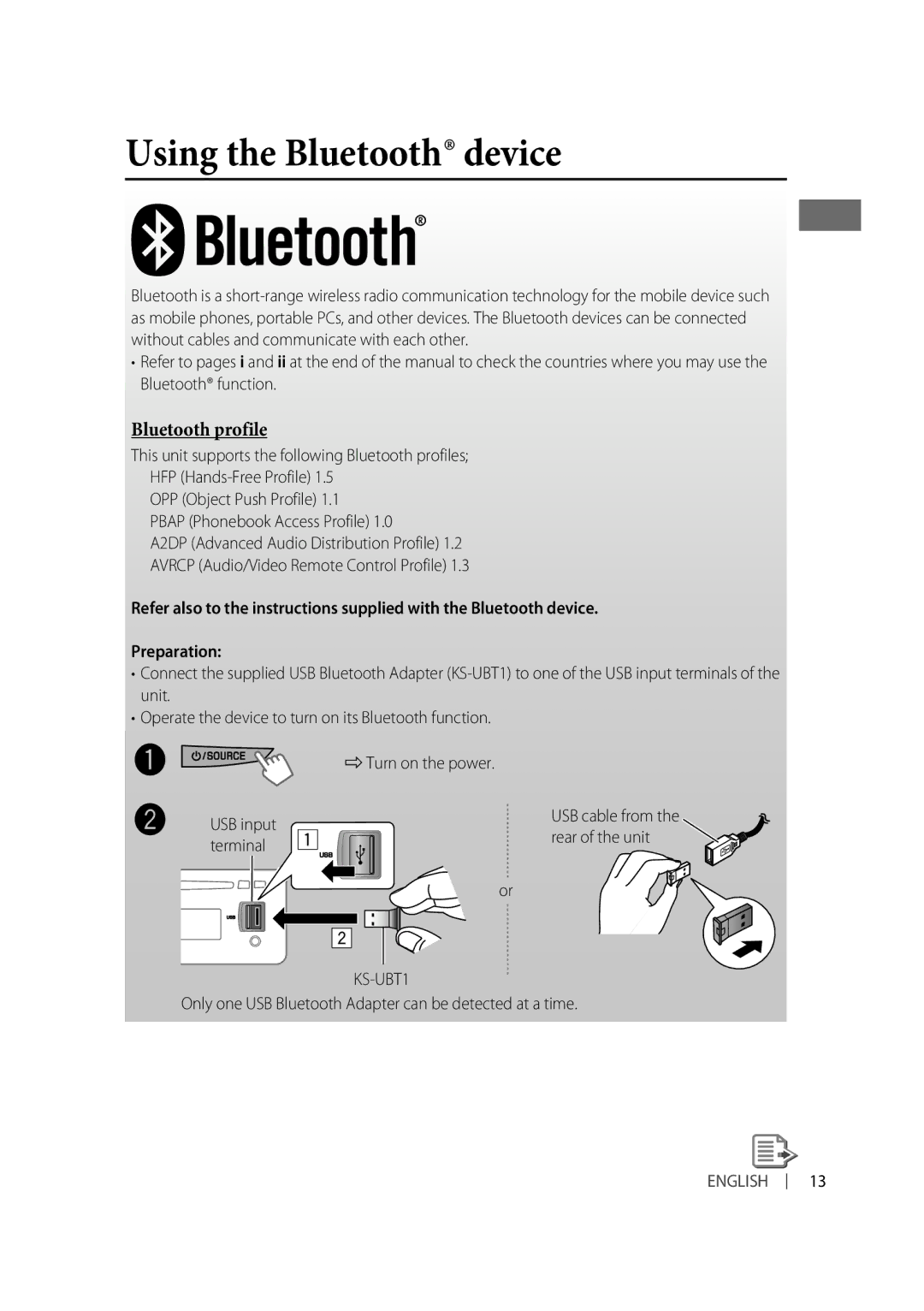 Alpine KD-R810, KD-A815 manual Using the Bluetooth device 