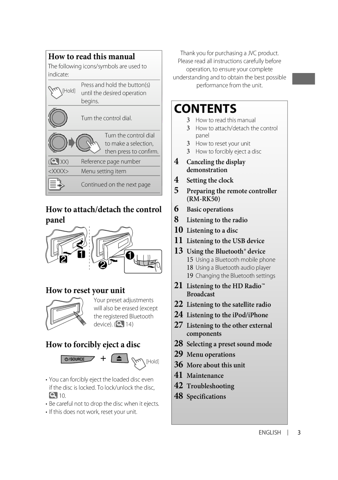 Alpine KD-A815, KD-R810 manual Contents 