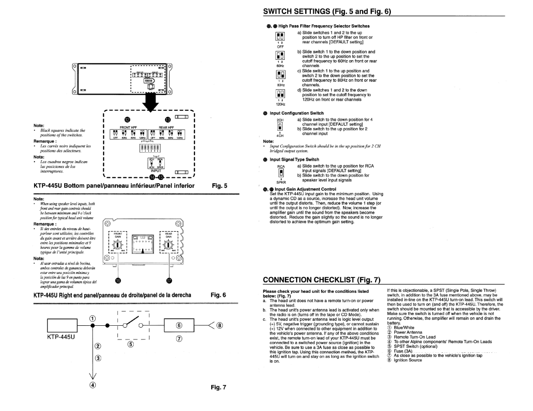 Alpine KTP-445U owner manual ~ = 