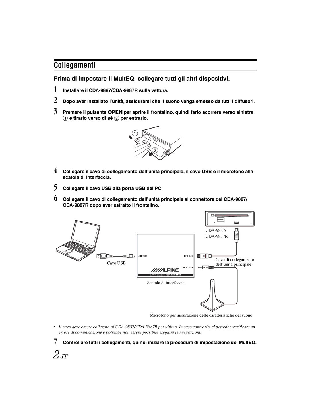 Alpine KTX-100EQ owner manual Collegamenti 