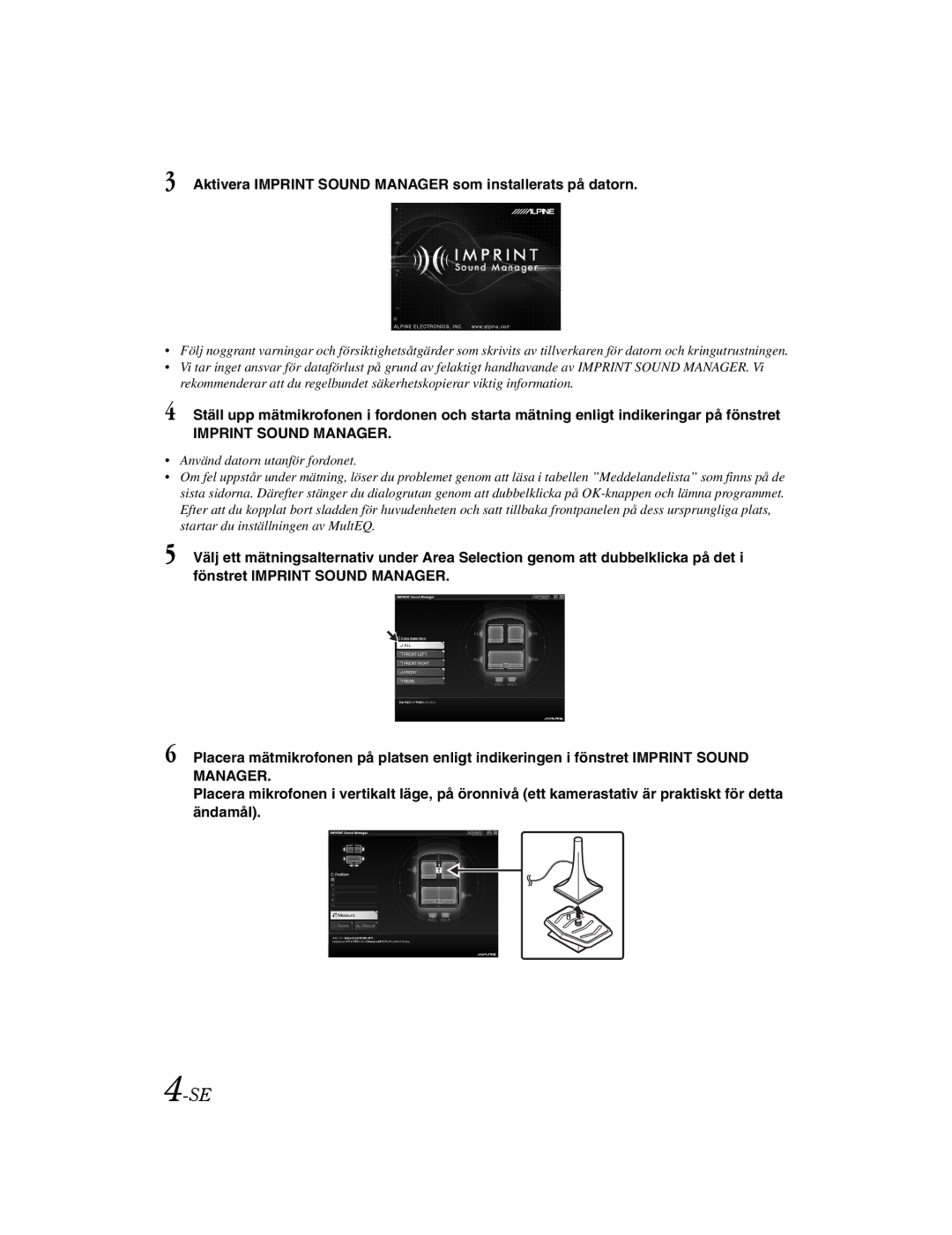 Alpine KTX-100EQ owner manual Aktivera Imprint Sound Manager som installerats på datorn 