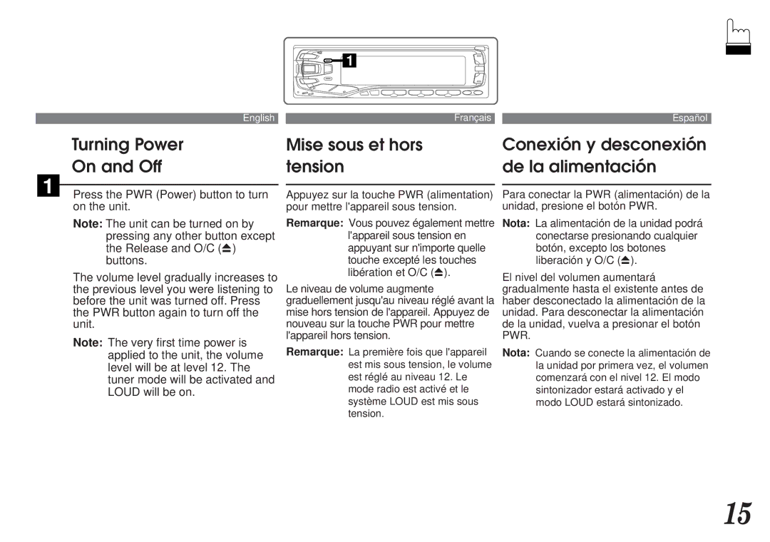 Alpine MDA-7755 owner manual Turning Power On and Off 