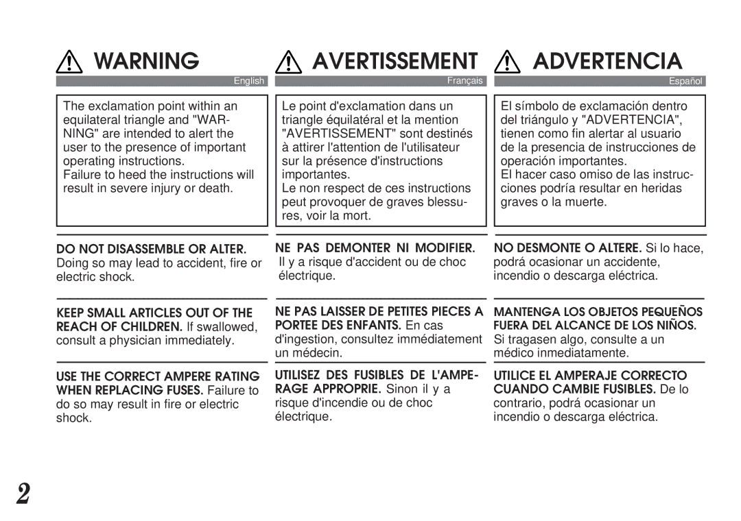 Alpine MDA-7755 owner manual Advertencia 