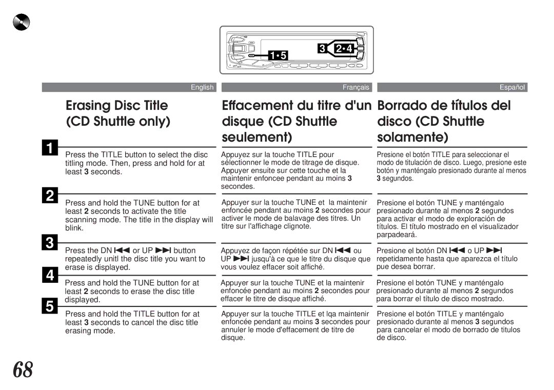 Alpine MDA-7755 owner manual Segundos 