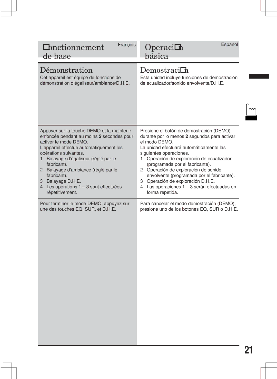 Alpine MDA-W890 owner manual Démonstration, Demostración 