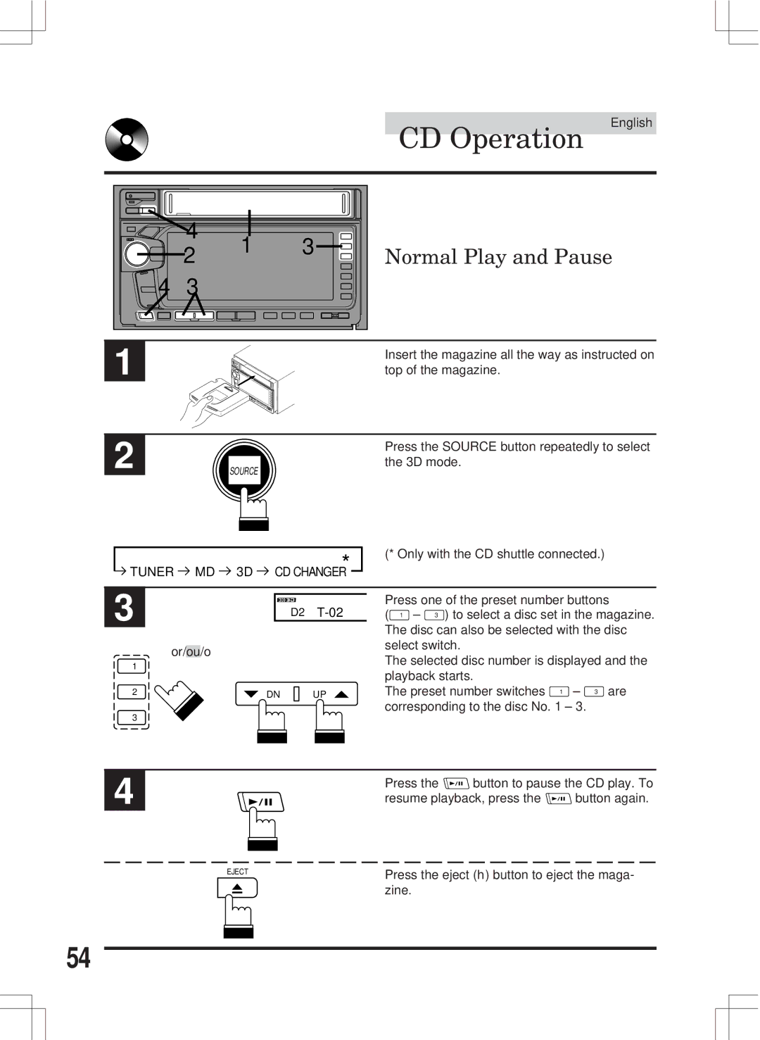 Alpine MDA-W890 owner manual Normal Play and Pause, D2 T-02 