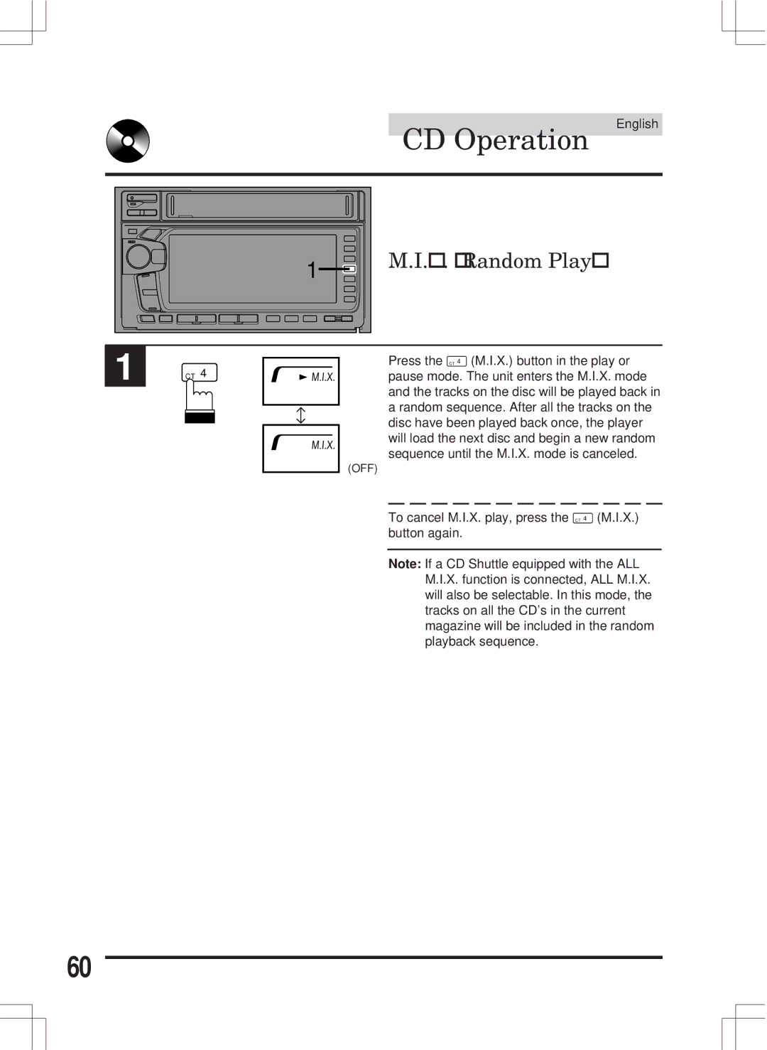 Alpine MDA-W890 owner manual X. Random Play 