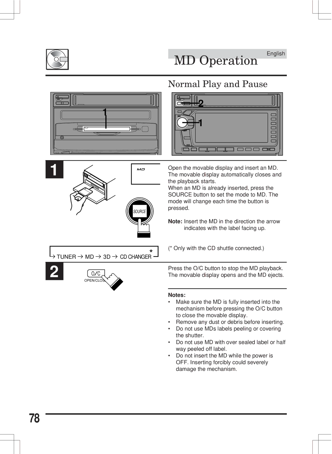 Alpine MDA-W890 owner manual Tuner MD 3D 