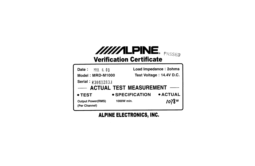 Alpine MRD-M1000 owner manual 