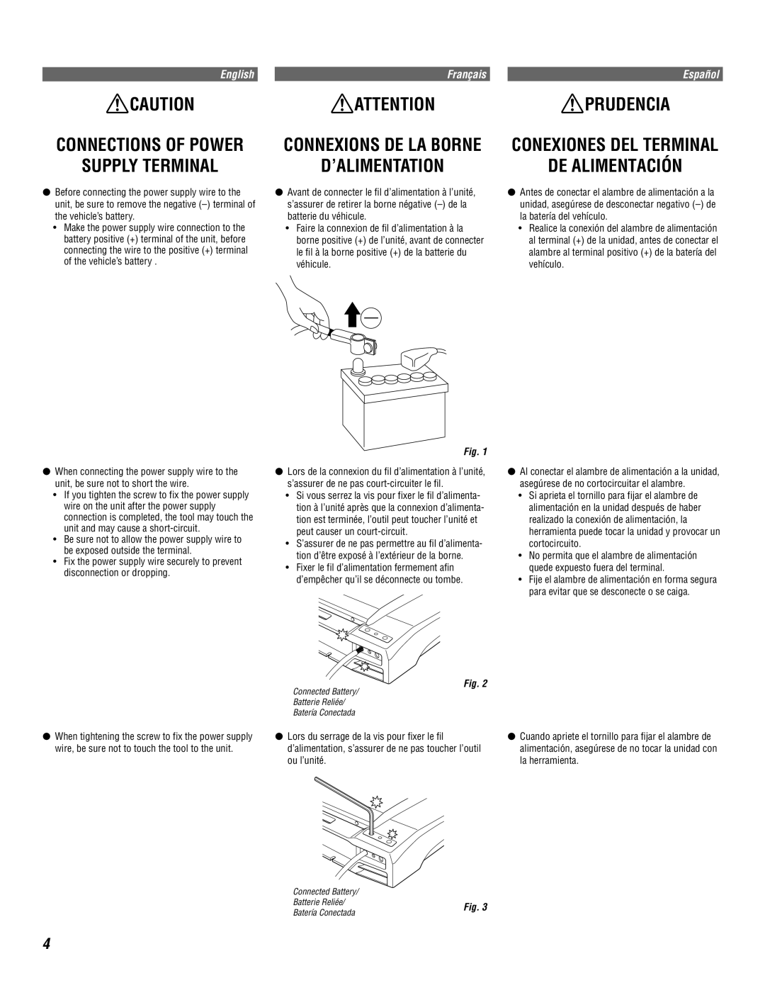 Alpine MRD-M1005 owner manual Prudencia, DE Alimentación 