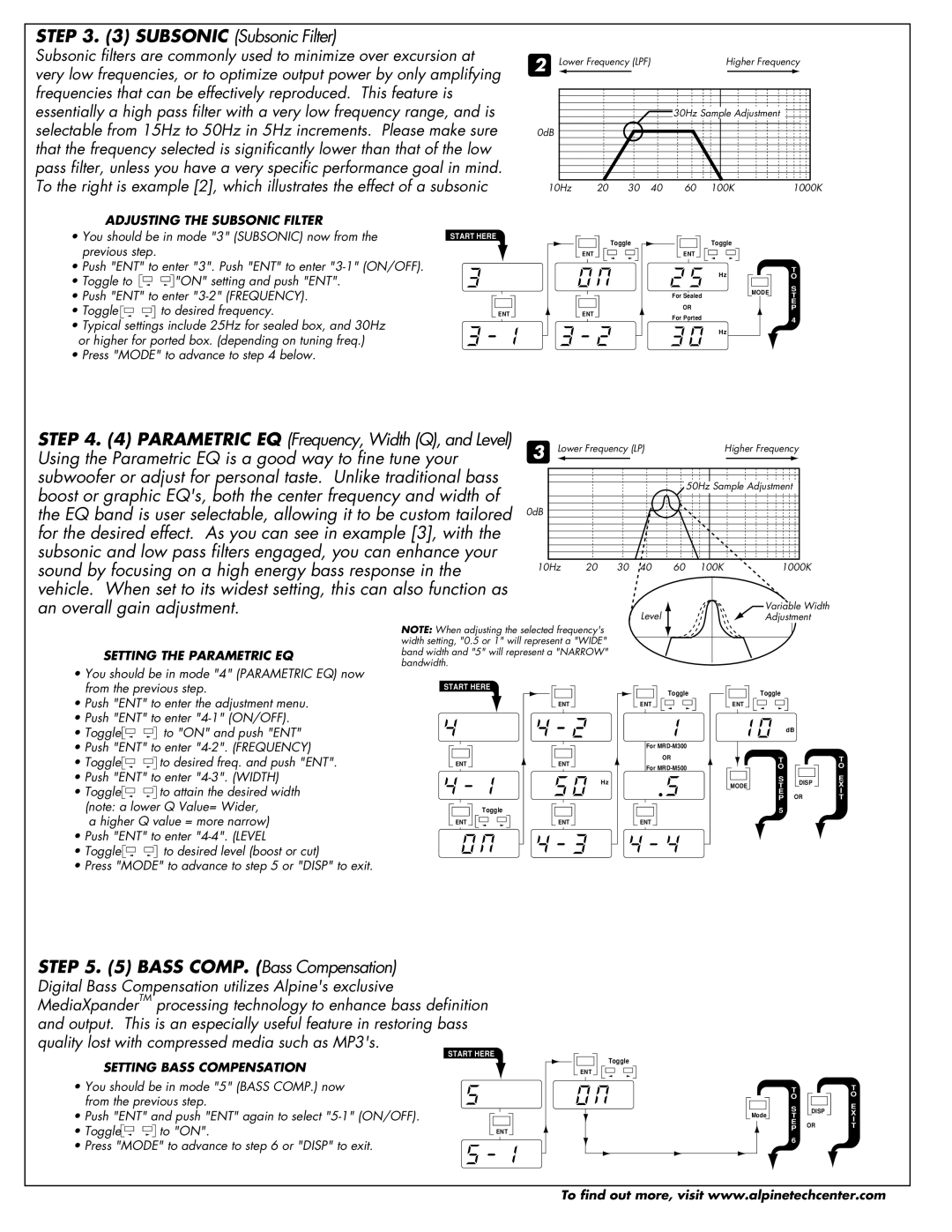 Alpine MRD-M300, MRD-M500 owner manual Subsonic Subsonic Filter 