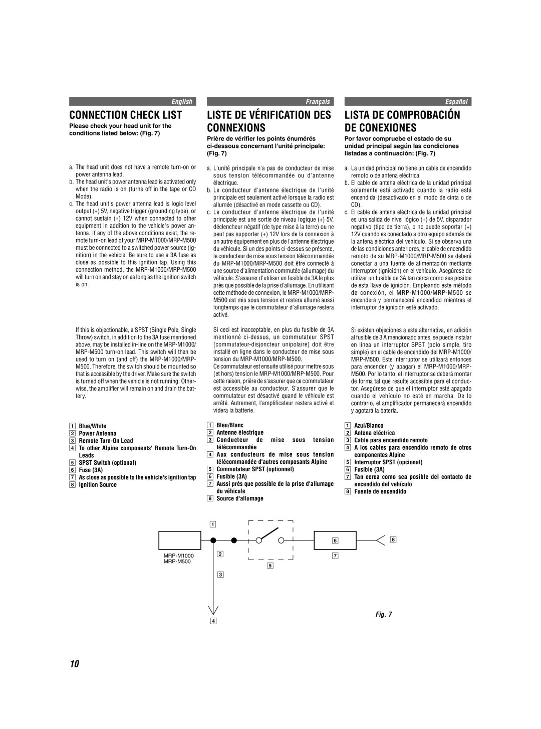 Alpine MRD-M500 owner manual Connexions DE Conexiones 