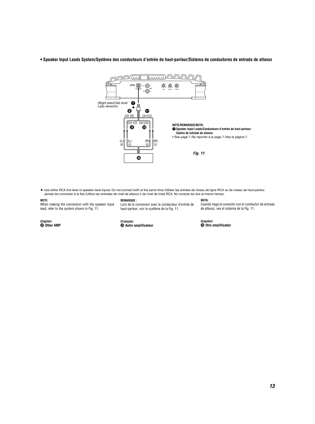 Alpine MRD-M500 owner manual Other AMP, Autre amplificateur, Otro amplificador 