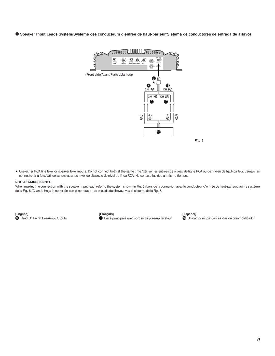 Alpine MRP-M200 owner manual Front side/Avant/Parte delantera, English Français Español 