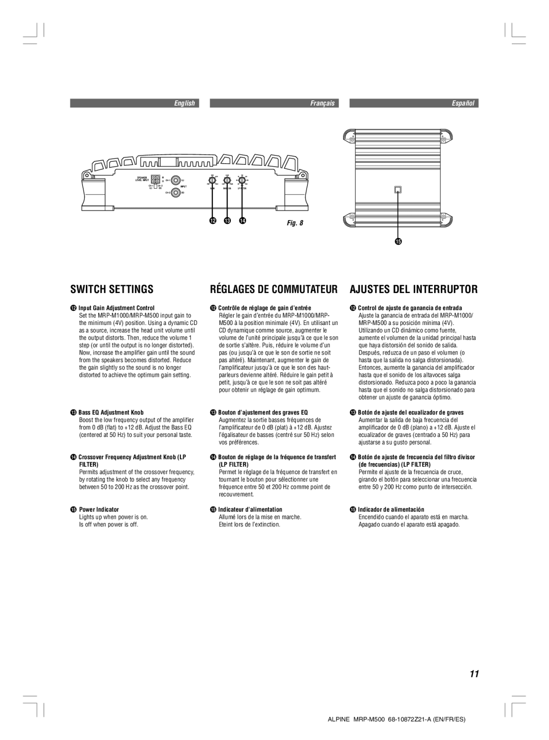 Alpine MRP-M1000, MRP-M500 owner manual Filter 